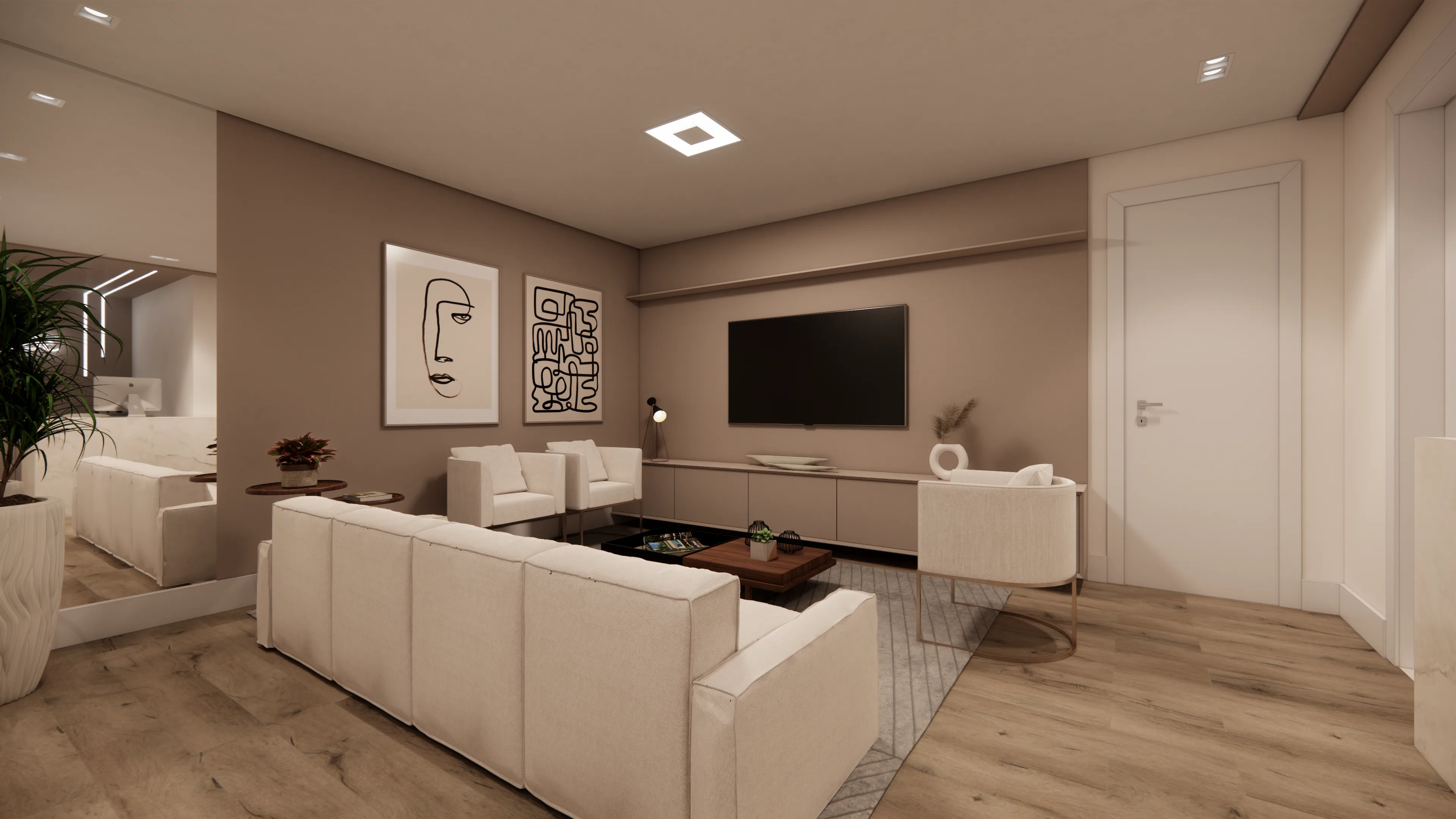 Painel liso em MDF